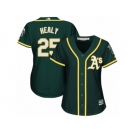 Women Majestic Oakland Athletics #25 Ryon Healy Authentic Green Alternate 1 Cool Base MLB Jersey