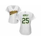 Women Majestic Oakland Athletics #25 Ryon Healy Authentic White Home Cool Base MLB Jersey