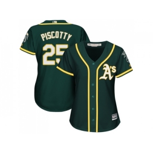 Women Oakland Athletics #25 Stephen Piscotty Green Alternate Stitched MLB Jersey