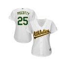 Women Oakland Athletics #25 Stephen Piscotty White Home Stitched MLB Jersey