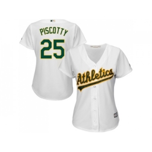 Women Oakland Athletics #25 Stephen Piscotty White Home Stitched MLB Jersey