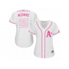 Women's Majestic Oakland Athletics #25 Mark McGwire Replica White Fashion Cool Base MLB Jersey