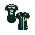 Women's Oakland Athletics #2 Tony Phillips Green Alternate Stitched MLB Jersey