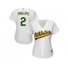 Women's Oakland Athletics #2 Tony Phillips White Home Stitched MLB Jersey