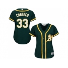 Women's Oakland Athletics #33 Jose Canseco Green Alternate Stitched MLB Jersey