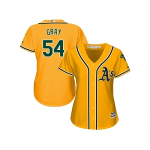 Women's Oakland Athletics #54 Sonny Gray Gold Alternate Stitched MLB Jersey