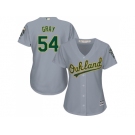 Women's Oakland Athletics #54 Sonny Gray Grey Road Stitched MLB Jersey