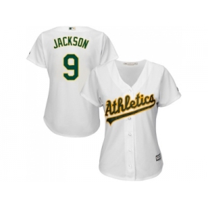 Women's Oakland Athletics #9 Reggie Jackson White Home Stitched MLB Jersey