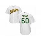 Youth Majestic Oakland Athletics #60 Andrew Triggs Authentic White Home Cool Base MLB Jersey