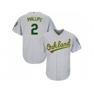 Youth Oakland Athletics #2 Tony Phillips Grey Cool Base Stitched MLB Jersey