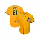 Youth Oakland Athletics #21 Stephen Vogt Gold Cool Base Stitched MLB Jersey