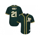 Youth Oakland Athletics #21 Stephen Vogt Green Cool Base Stitched MLB Jersey