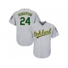 Youth Oakland Athletics #24 Rickey Henderson Grey Cool Base Stitched MLB Jersey