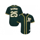 Youth Oakland Athletics #25 Mark McGwire Green Cool Base Stitched MLB Jersey