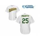 Youth Oakland Athletics #25 Stephen Piscotty White Cool Base Stitched MLB Jersey