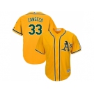 Youth Oakland Athletics #33 Jose Canseco Gold Cool Base Stitched MLB Jersey