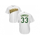 Youth Oakland Athletics #33 Jose Canseco White Cool Base Stitched MLB Jersey