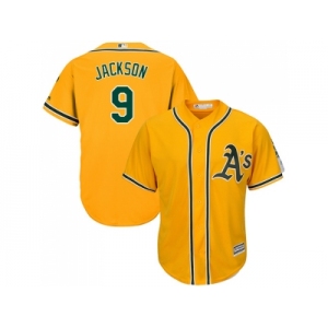 Youth Oakland Athletics #9 Reggie Jackson Gold Cool Base Stitched MLB Jersey