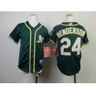 youth mlb jerseys oakland athletics #24 henderson green[2014 new]