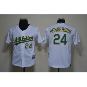 youth mlb jerseys oakland athletics #24 henderson white