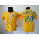 youth mlb jerseys oakland athletics #24 henderson yellow