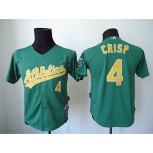 youth mlb jerseys oakland athletics #4 crisp green