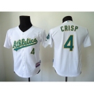 youth mlb jerseys oakland athletics #4 crisp white