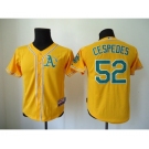 youth mlb jerseys oakland athletics #52 yoenis cespedes yellow