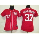 MLB Women Jerseys Washington Nationals #37 Strasburg Red