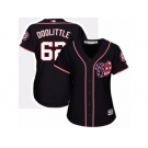 Women Majestic Washington Nationals #62 Sean Doolittle Replica Navy Blue Alternate 2 Cool Base MLB Jersey