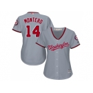 Women Washington Nationals #14 Miguel Montero Grey Road Stitched MLB Jersey