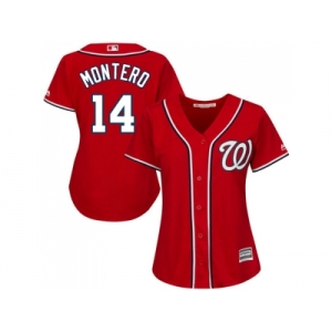 Women Washington Nationals #14 Miguel Montero Red Alternate Stitched MLB Jersey