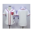 Women Washington Nationals Blank White Fashion Stitched MLB Jersey