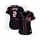 Women's Majestic Washington Nationals #2 Adam Eaton Authentic Navy Blue Alternate 2 Cool Base MLB Jersey