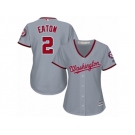 Women's Majestic Washington Nationals #2 Adam Eaton Replica Grey Road Cool Base MLB Jersey