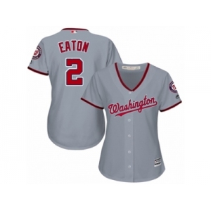 Women's Majestic Washington Nationals #2 Adam Eaton Replica Grey Road Cool Base MLB Jersey