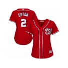 Women's Majestic Washington Nationals #2 Adam Eaton Replica Red Alternate 1 Cool Base MLB Jersey