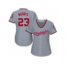 Women's Majestic Washington Nationals #23 Derek Norris Replica Grey Road Cool Base MLB Jersey