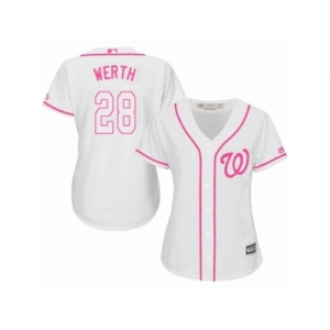 Women's Majestic Washington Nationals #28 Jayson Werth Replica White Fashion Cool Base MLB Jersey