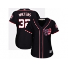 Women's Majestic Washington Nationals #32 Matt Wieters Authentic Navy Blue Alternate 2 Cool Base MLB Jersey