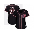 Women's Majestic Washington Nationals #73 Adam Lind Replica Navy Blue Alternate 2 Cool Base MLB Jersey