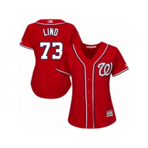 Women's Majestic Washington Nationals #73 Adam Lind Replica Red Alternate 1 Cool Base MLB Jersey