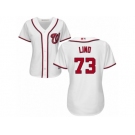 Women's Majestic Washington Nationals #73 Adam Lind Replica White Home Cool Base MLB Jersey