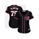 Women's Majestic Washington Nationals #75 Joe Blanton Replica Navy Blue Alternate 2 Cool Base MLB Jersey