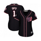 Women's Washington Nationals #1 Wilmer Difo Authentic Navy Blue Alternate 2 Cool Base 2019 World Series Bound Baseball Jersey