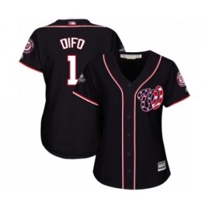 Women's Washington Nationals #1 Wilmer Difo Authentic Navy Blue Alternate 2 Cool Base 2019 World Series Bound Baseball Jersey