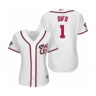 Women's Washington Nationals #1 Wilmer Difo Authentic White Home Cool Base 2019 World Series Champions Baseball Jersey