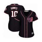 Women's Washington Nationals #10 Yan Gomes Authentic Navy Blue Alternate 2 Cool Base 2019 World Series Bound Baseball Jersey