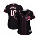 Women's Washington Nationals #10 Yan Gomes Authentic Navy Blue Alternate 2 Cool Base 2019 World Series Champions Baseball Jersey