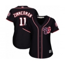 Women's Washington Nationals #11 Ryan Zimmerman Authentic Navy Blue Alternate 2 Cool Base 2019 World Series Bound Baseball Jersey